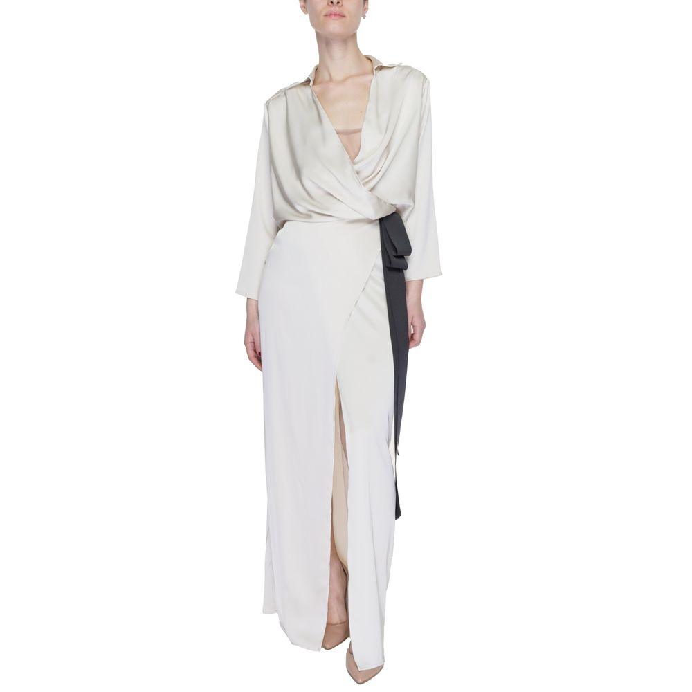 Sandro Ferrone Beige Long Polyester Dress