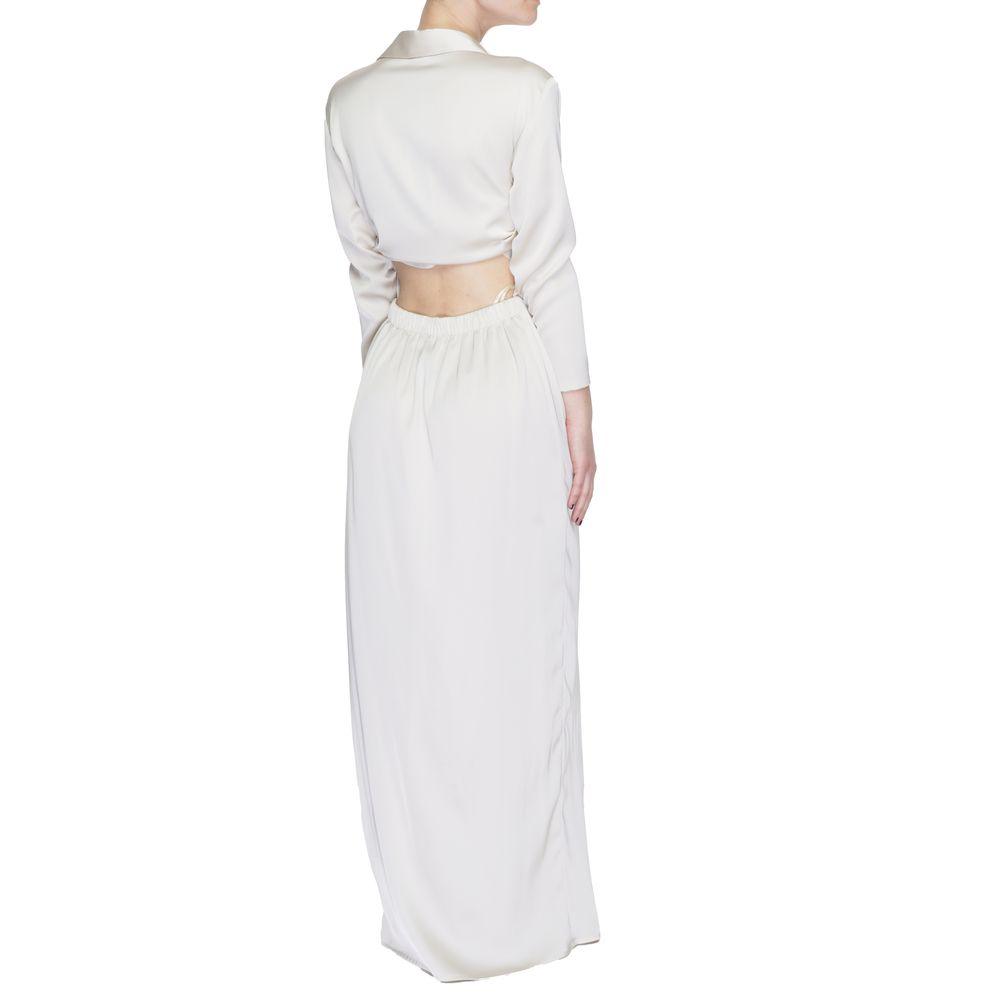 Sandro Ferrone Beige Long Polyester Dress