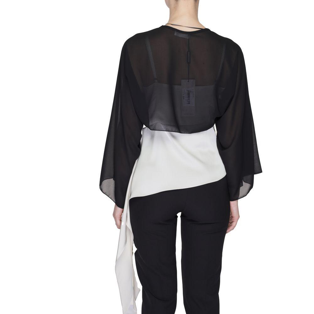 Sandro Ferrone Black Polyester Tops & T-Shirt - Arichezz.store