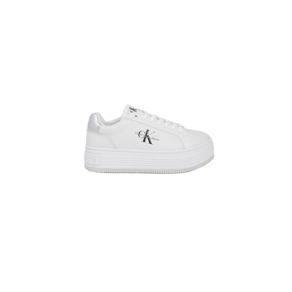 Calvin Klein Women's Silver Leather Sneakers - Arichezz.store