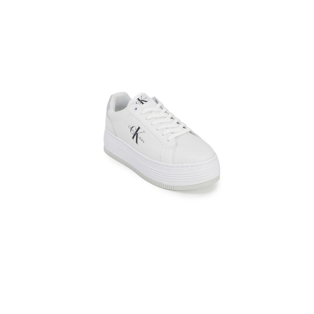 Calvin Klein Women's Silver Leather Sneakers - Arichezz.store