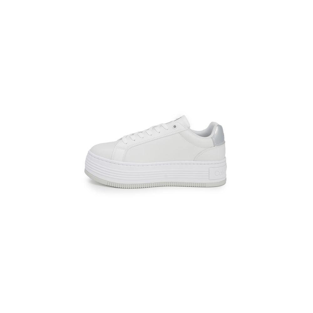 Calvin Klein Women's Silver Leather Sneakers - Arichezz.store