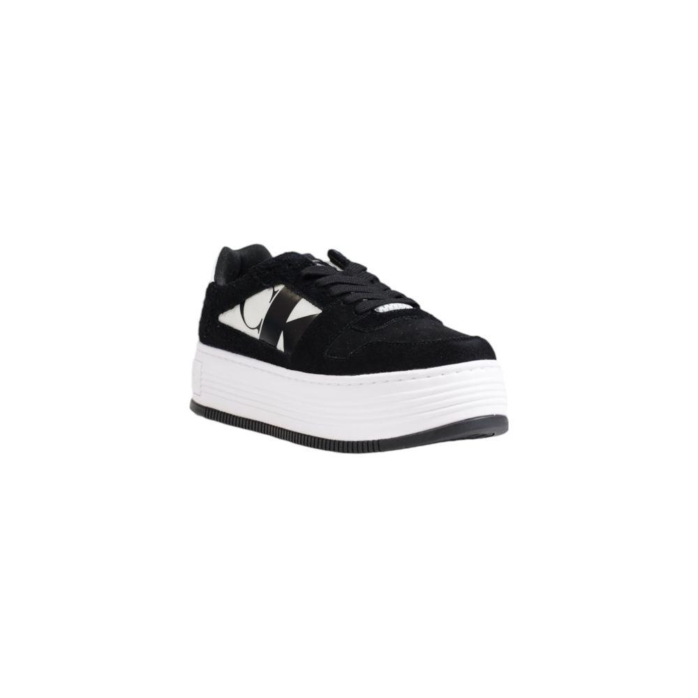 Calvin Klein Women's Black Leather Sneakers - Arichezz.store