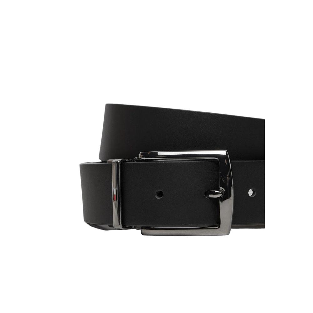 Tommy Hilfiger Black Leather Belt - Arichezz.store