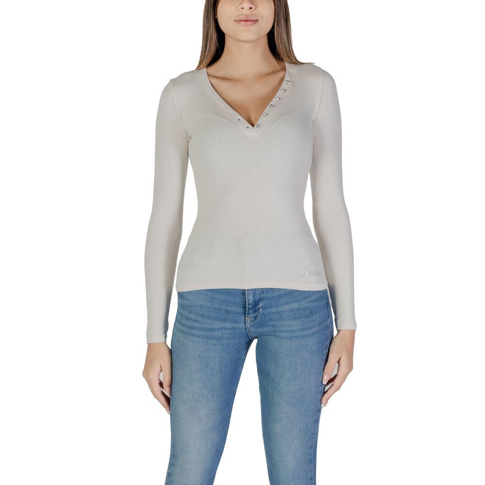 Guess Cream Viscose Tops & T-Shirt - Arichezz.store