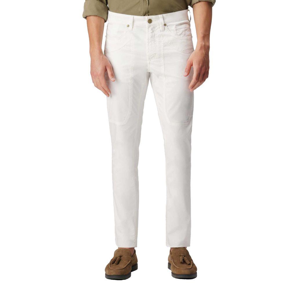 Jeckerson White Cotton Jeans & Pant - Arichezz.store