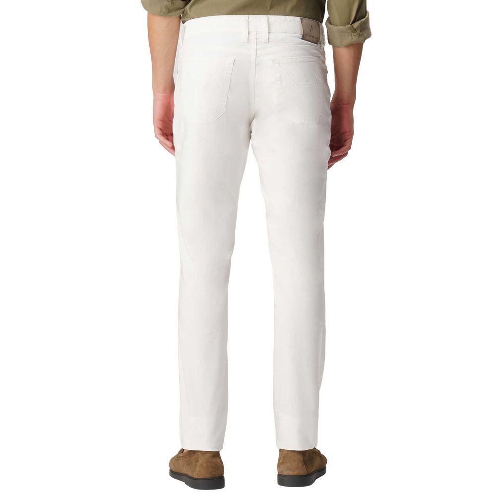 Jeckerson White Cotton Jeans & Pant - Arichezz.store