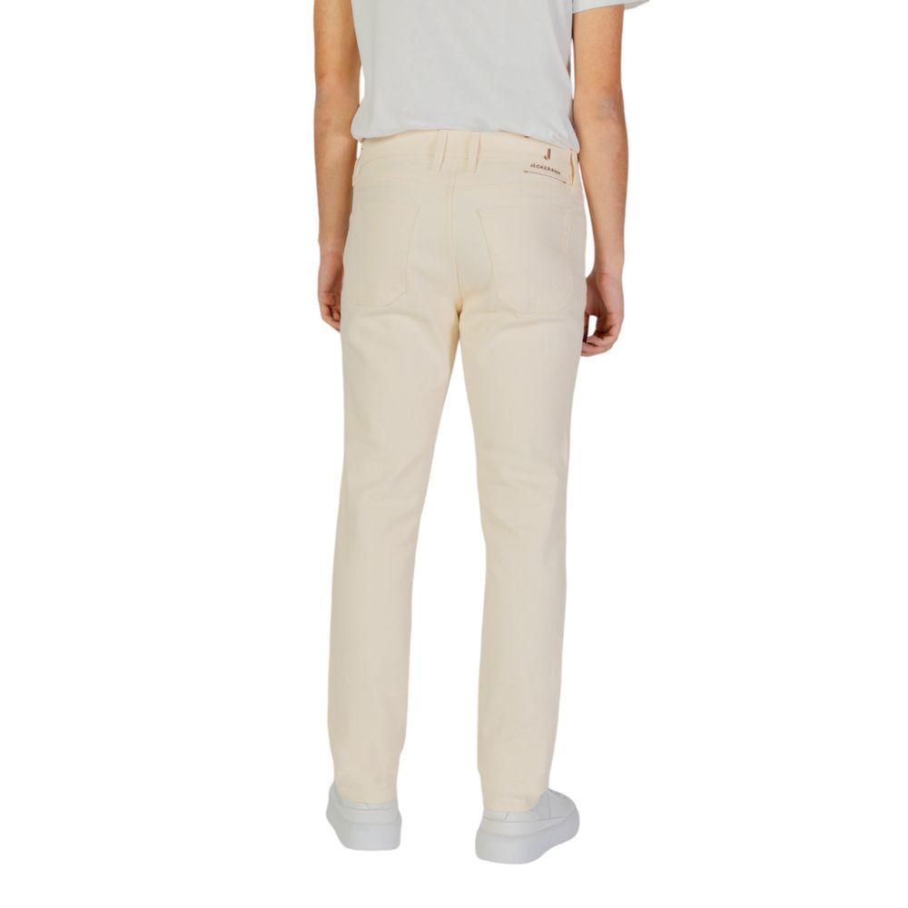 Jeckerson Cream Cotton Jeans & Pant - Arichezz.store