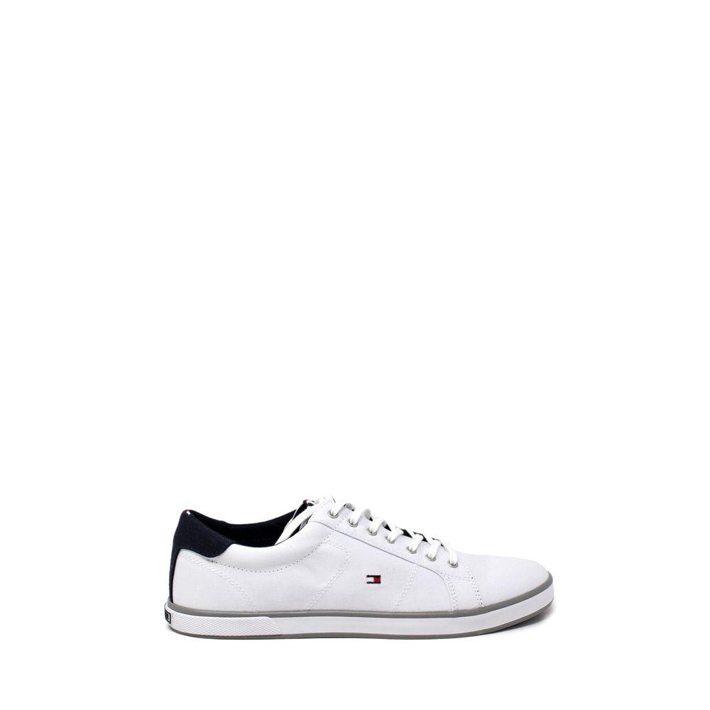 Tommy Hilfiger Men's White Cotton Sneakers - Arichezz.store