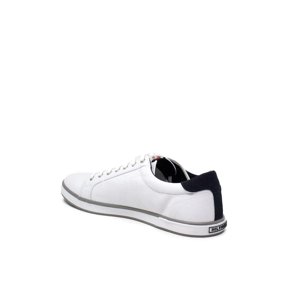 Tommy Hilfiger Men's White Cotton Sneakers - Arichezz.store