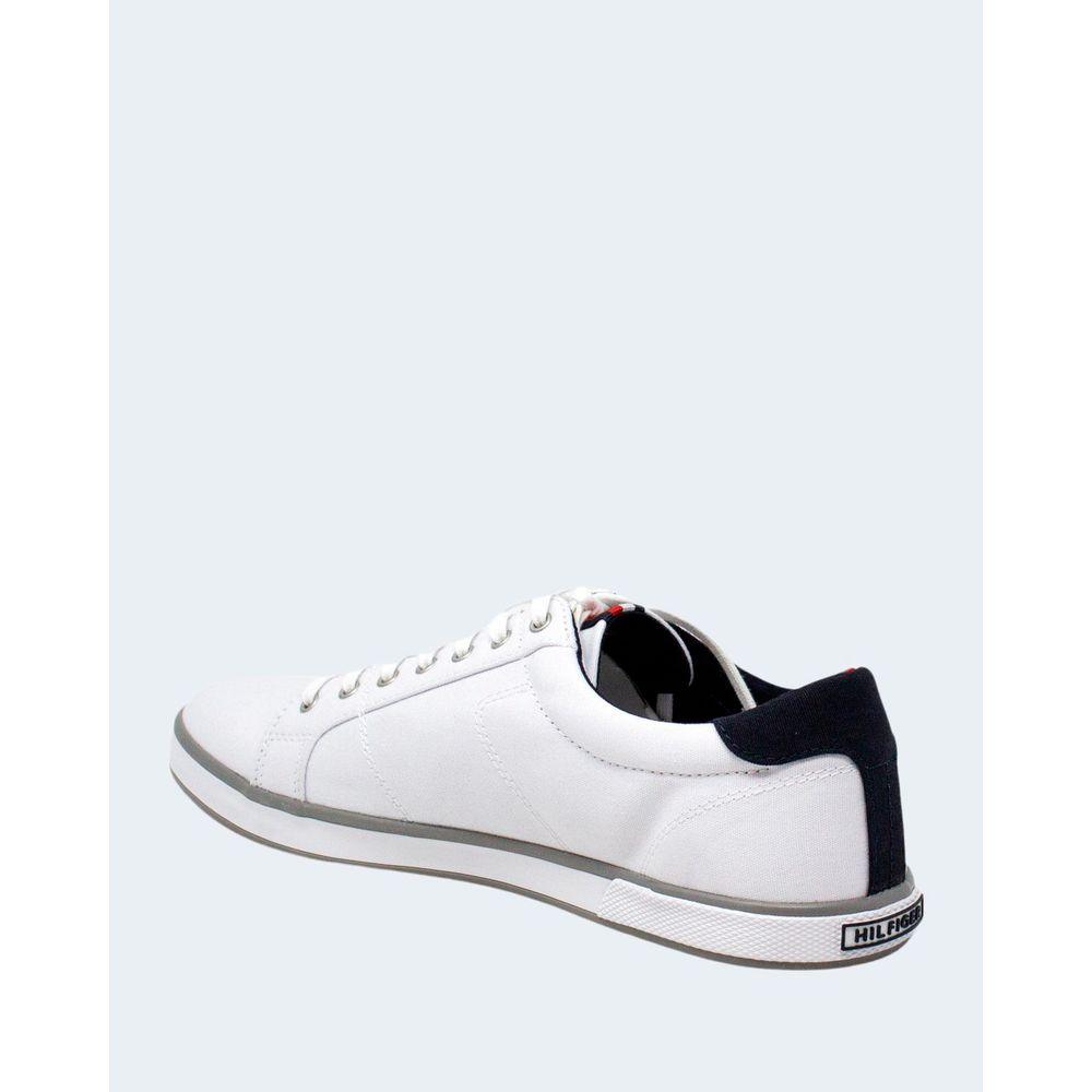 Tommy Hilfiger Men's White Cotton Sneakers - Arichezz.store