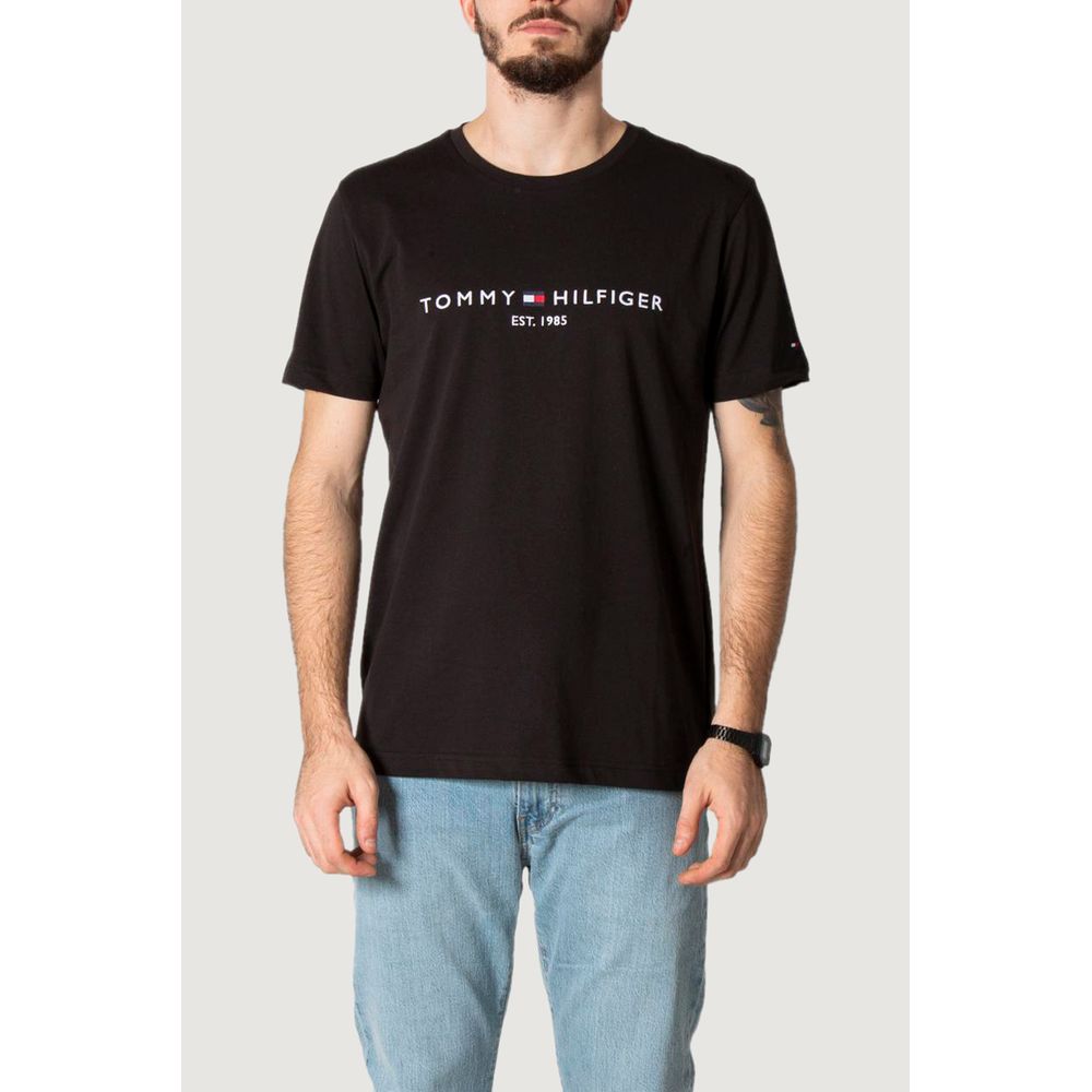 Tommy Hilfiger Black Cotton T-Shirt - Arichezz.store