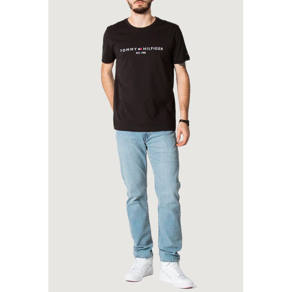 Tommy Hilfiger Black Cotton T-Shirt - Arichezz.store