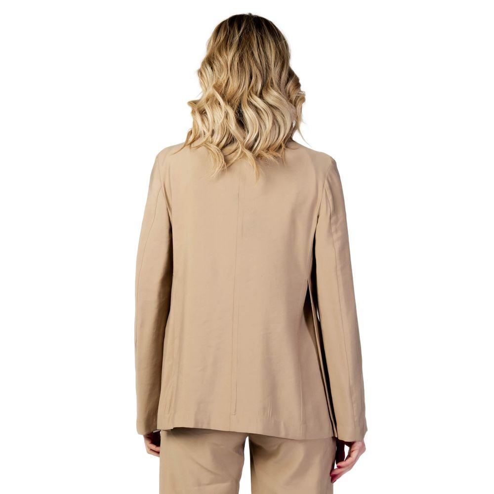 Sandro Ferrone Beige Cotton Blazer for Women - Arichezz.store