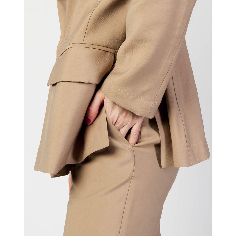 Sandro Ferrone Beige Cotton Blazer for Women - Arichezz.store