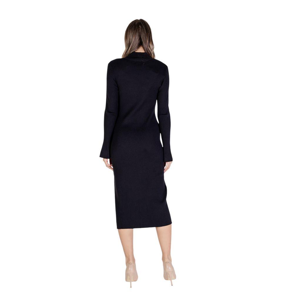 Sandro Ferrone Black Viscose Dress - Arichezz.store