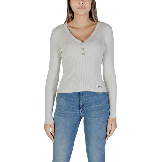 Guess Cream Viscose Tops & T-Shirt - Arichezz.store