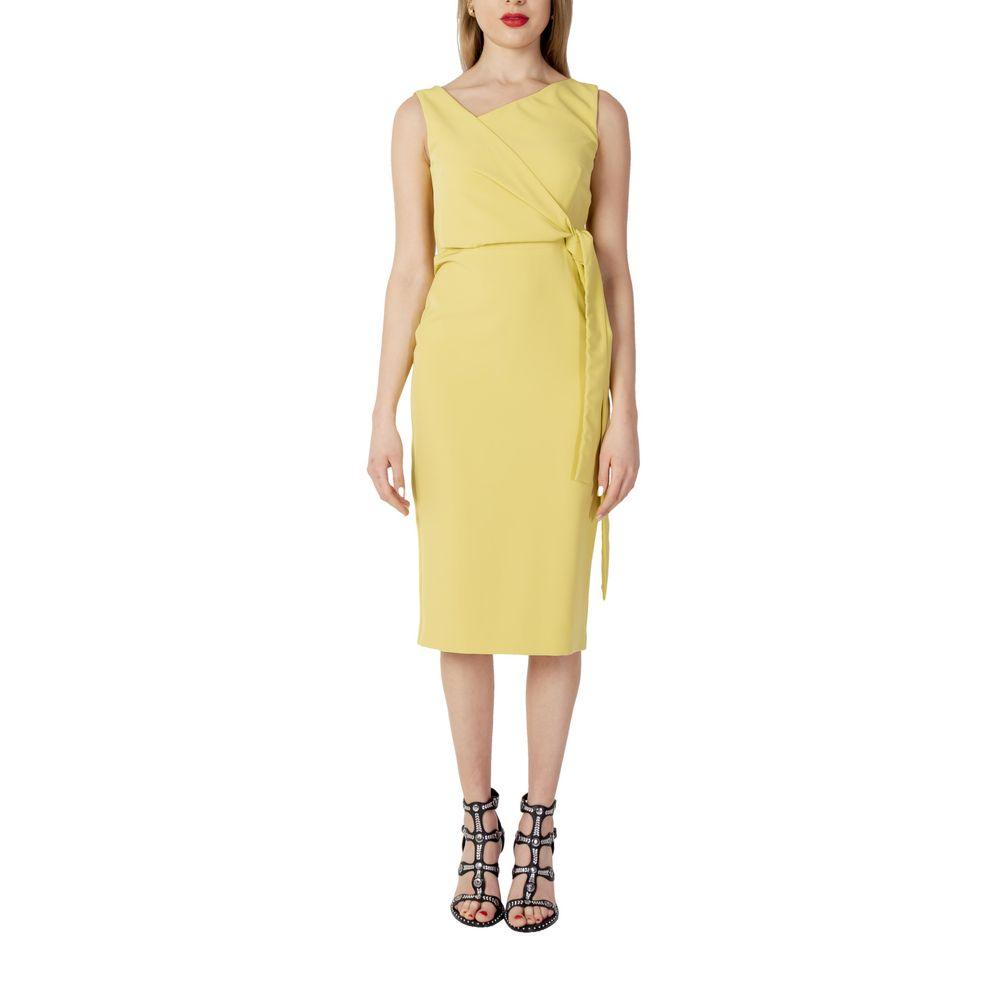 Sandro Ferrone Yellow Long Polyester Dress