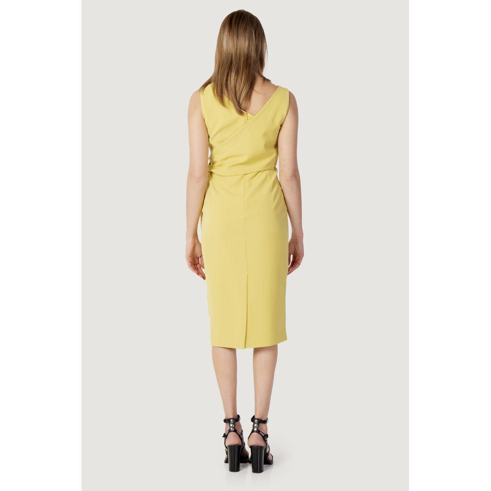 Sandro Ferrone Yellow Long Polyester Dress