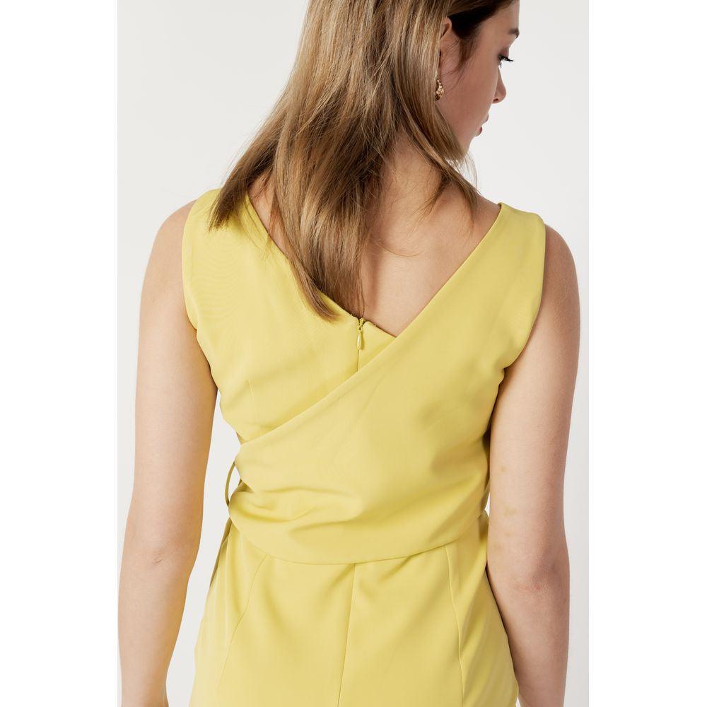 Sandro Ferrone Yellow Long Polyester Dress