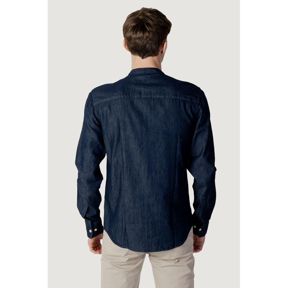 Peuterey Blue Cotton Shirt - Arichezz.store