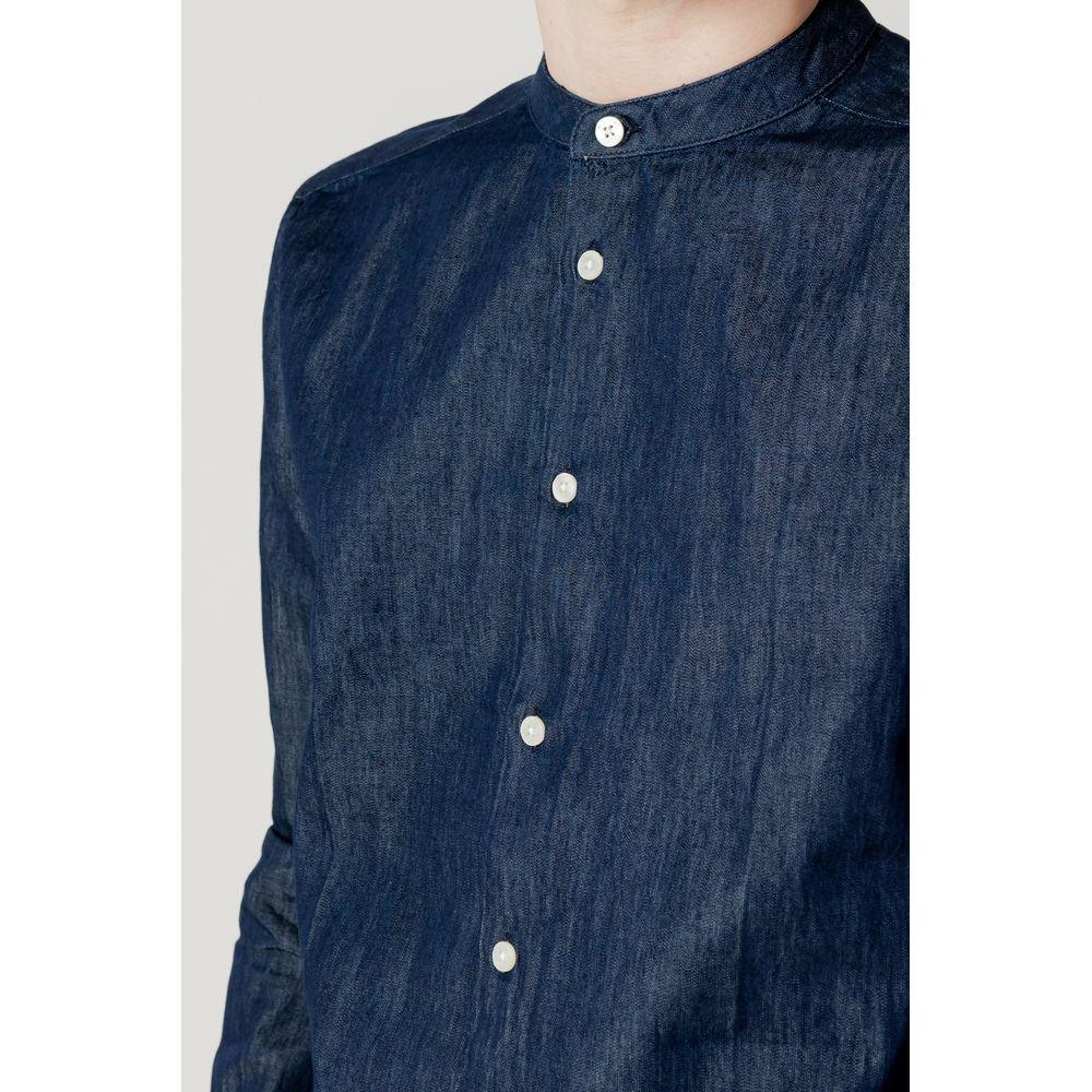 Peuterey Blue Cotton Shirt - Arichezz.store