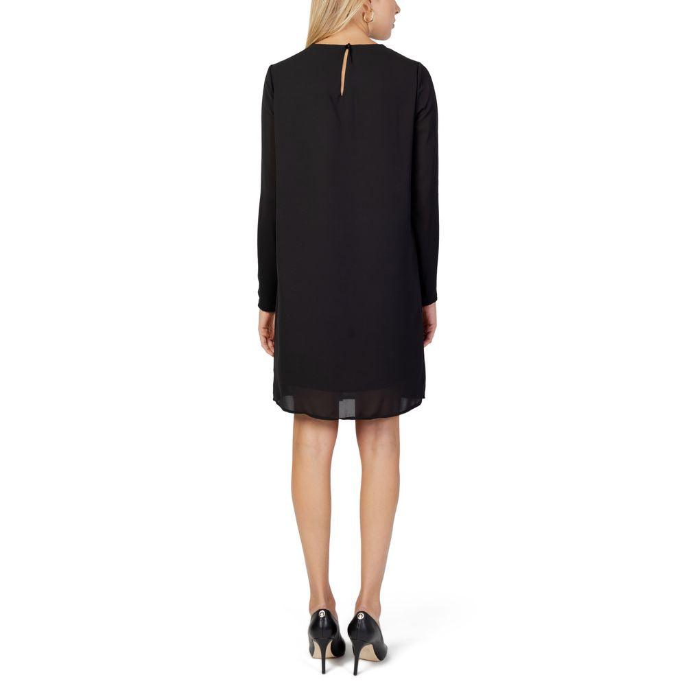 Sandro Ferrone Black Polyester Midi Dress - Arichezz.store