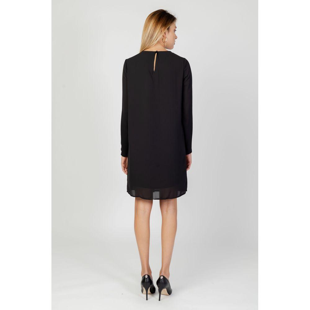 Sandro Ferrone Black Polyester Midi Dress - Arichezz.store