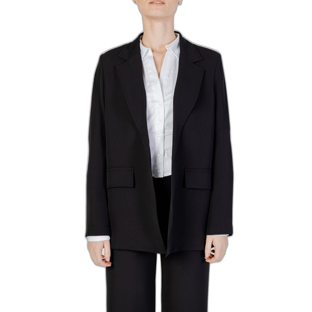 Sandro Ferrone Women's Black Polyester Blazer - Arichezz.store