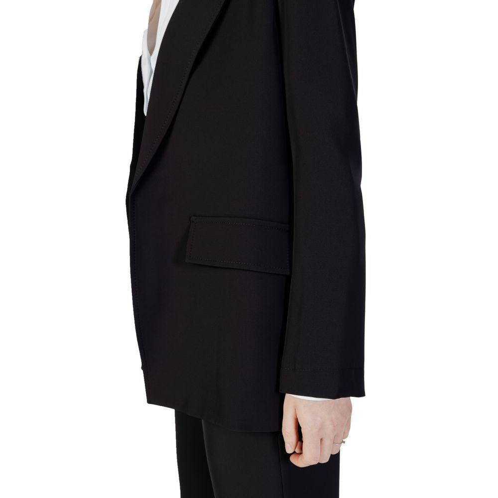 Sandro Ferrone Women's Black Polyester Blazer - Arichezz.store