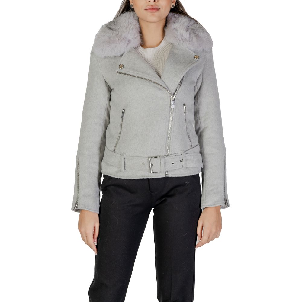 Guess Gray Polyester Jackets & Coat - Arichezz.store