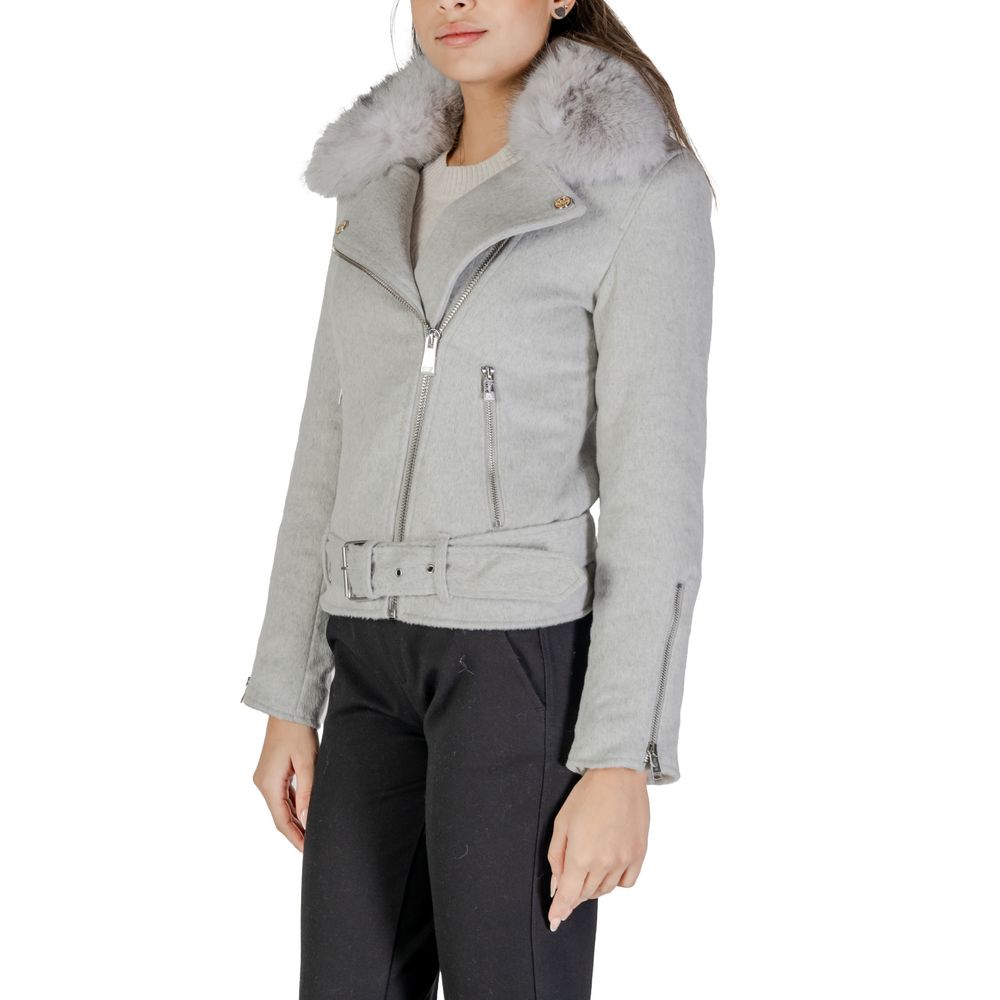 Guess Gray Polyester Jackets & Coat - Arichezz.store