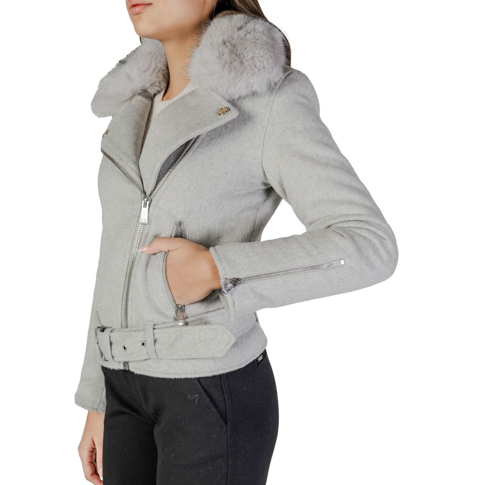 Guess Gray Polyester Jackets & Coat - Arichezz.store