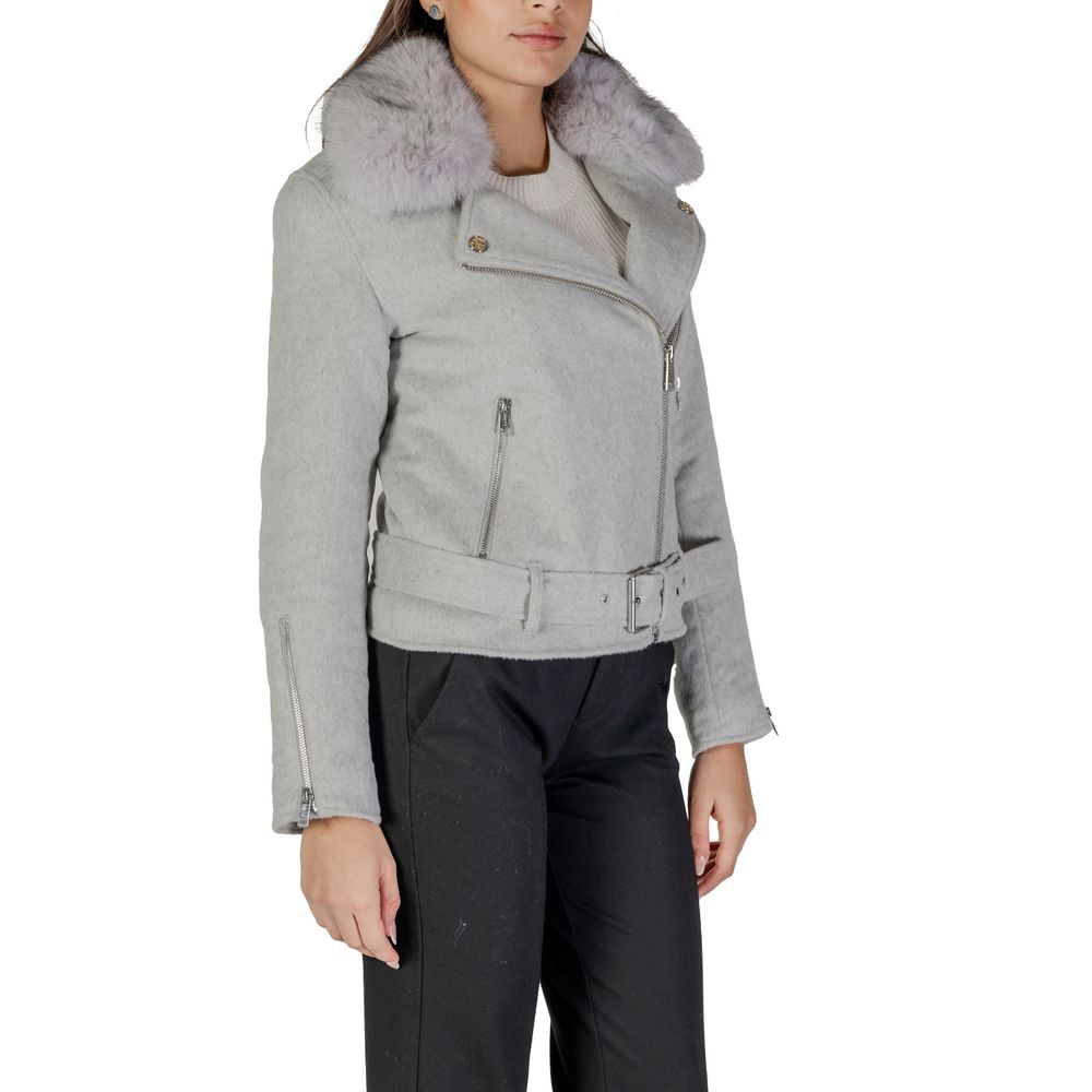 Guess Gray Polyester Jackets & Coat - Arichezz.store