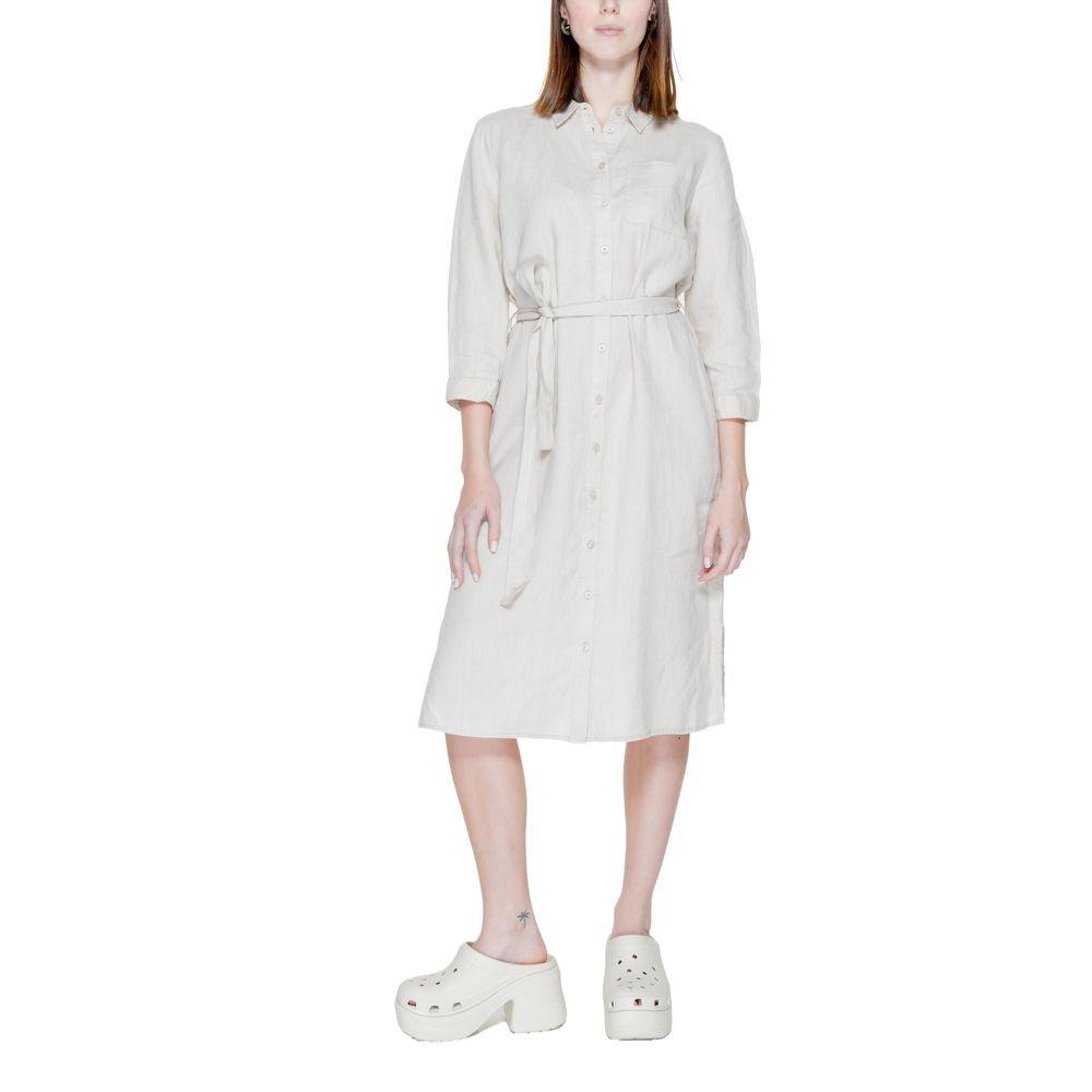 Street One Beige Linen Dress - Arichezz.store