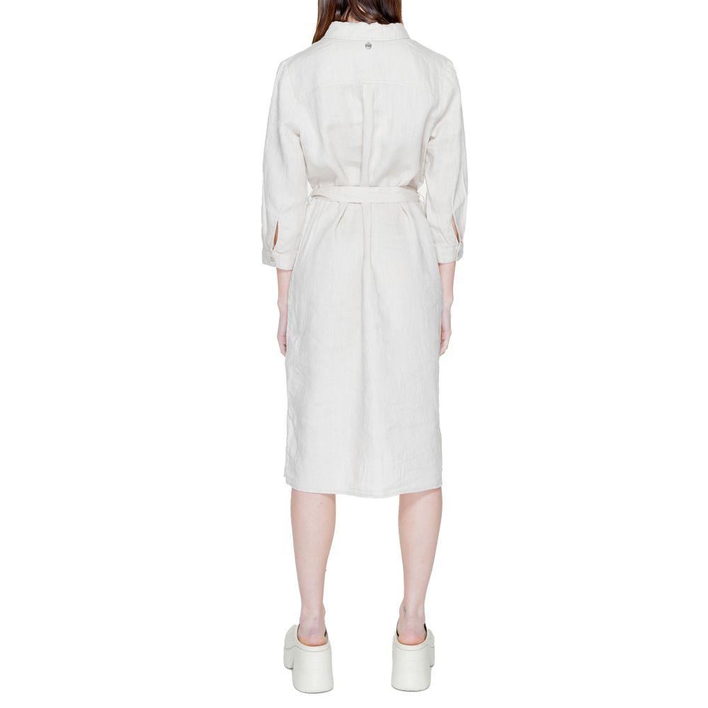 Street One Beige Linen Dress - Arichezz.store