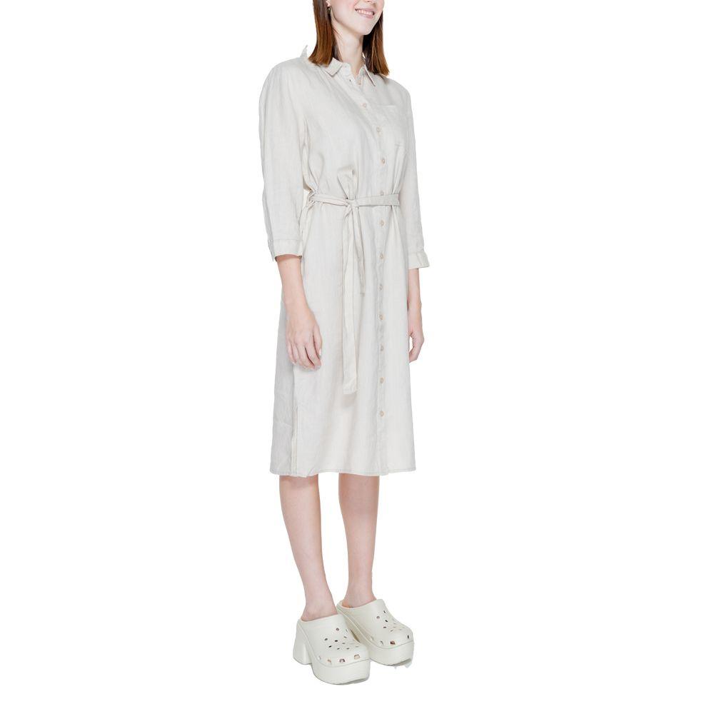 Street One Beige Linen Dress - Arichezz.store