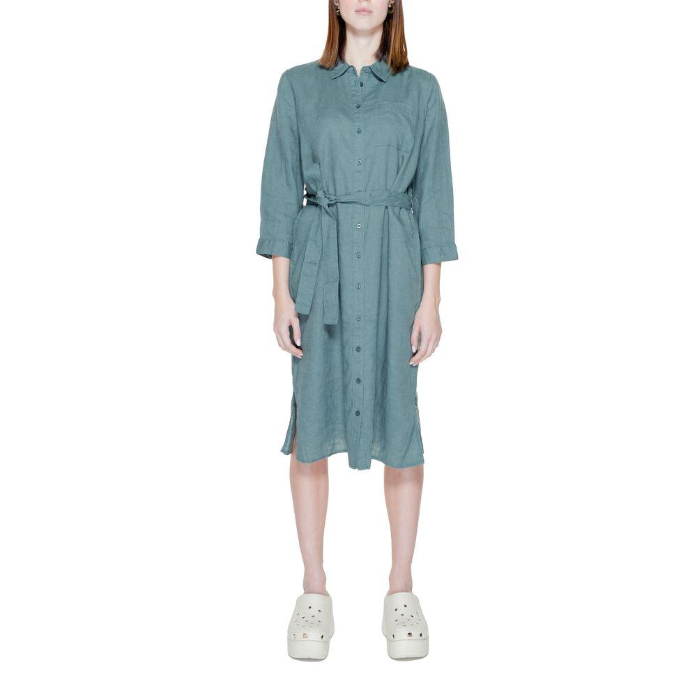 Street One Green Linen Dress - Arichezz.store