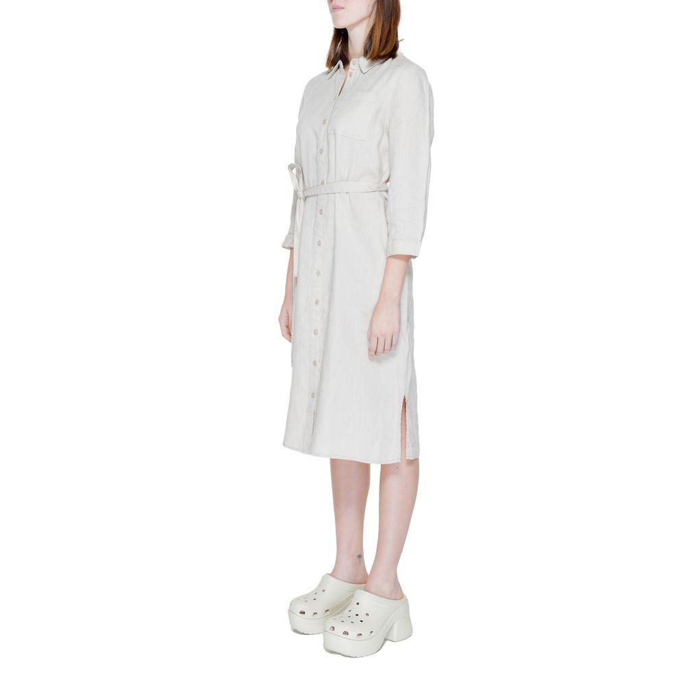 Street One Beige Linen Dress - Arichezz.store