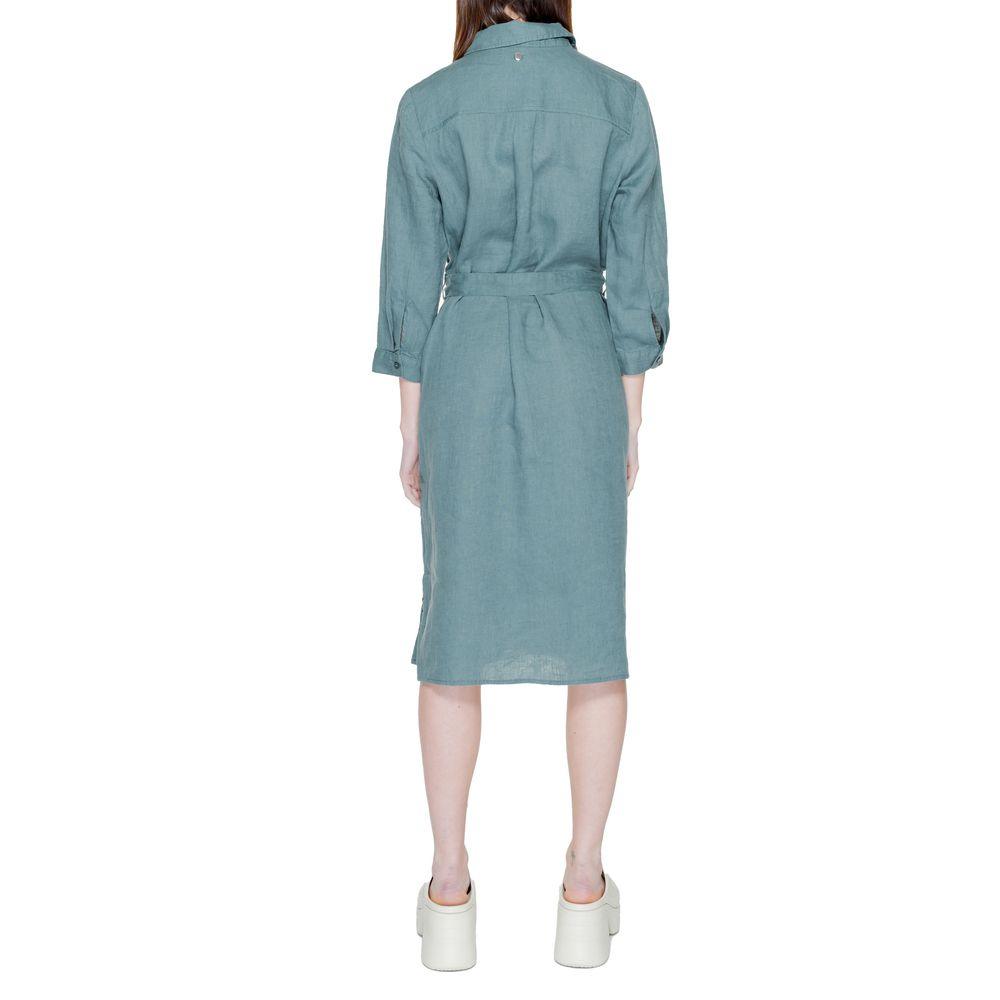 Street One Green Linen Dress - Arichezz.store