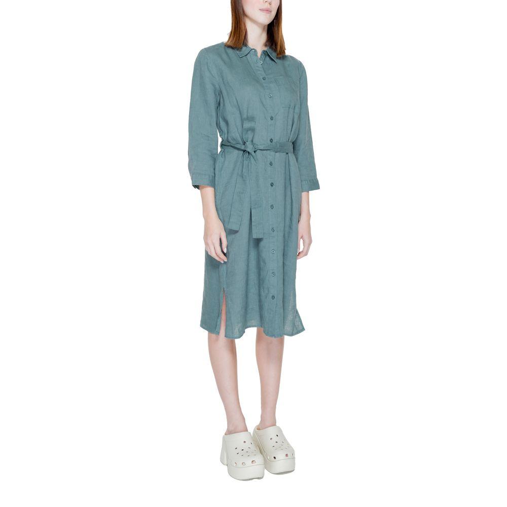 Street One Green Linen Dress - Arichezz.store