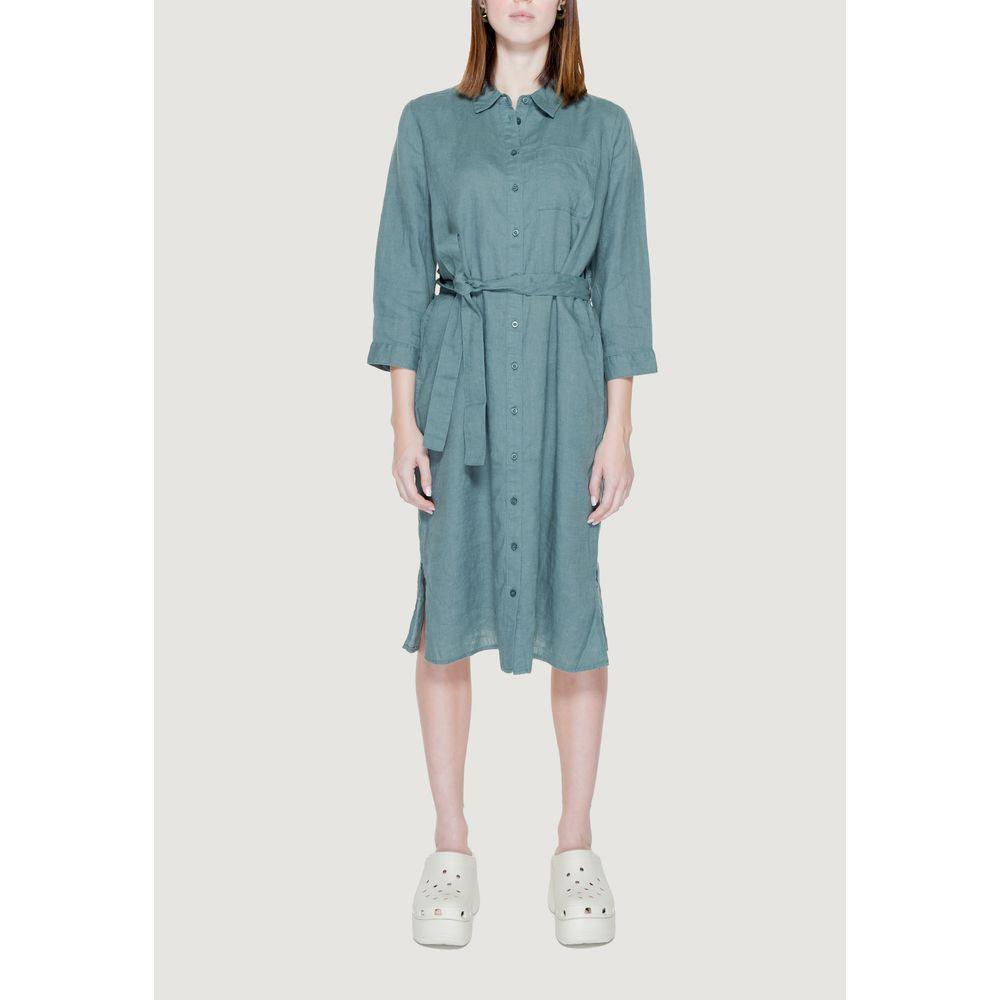 Street One Green Linen Dress - Arichezz.store