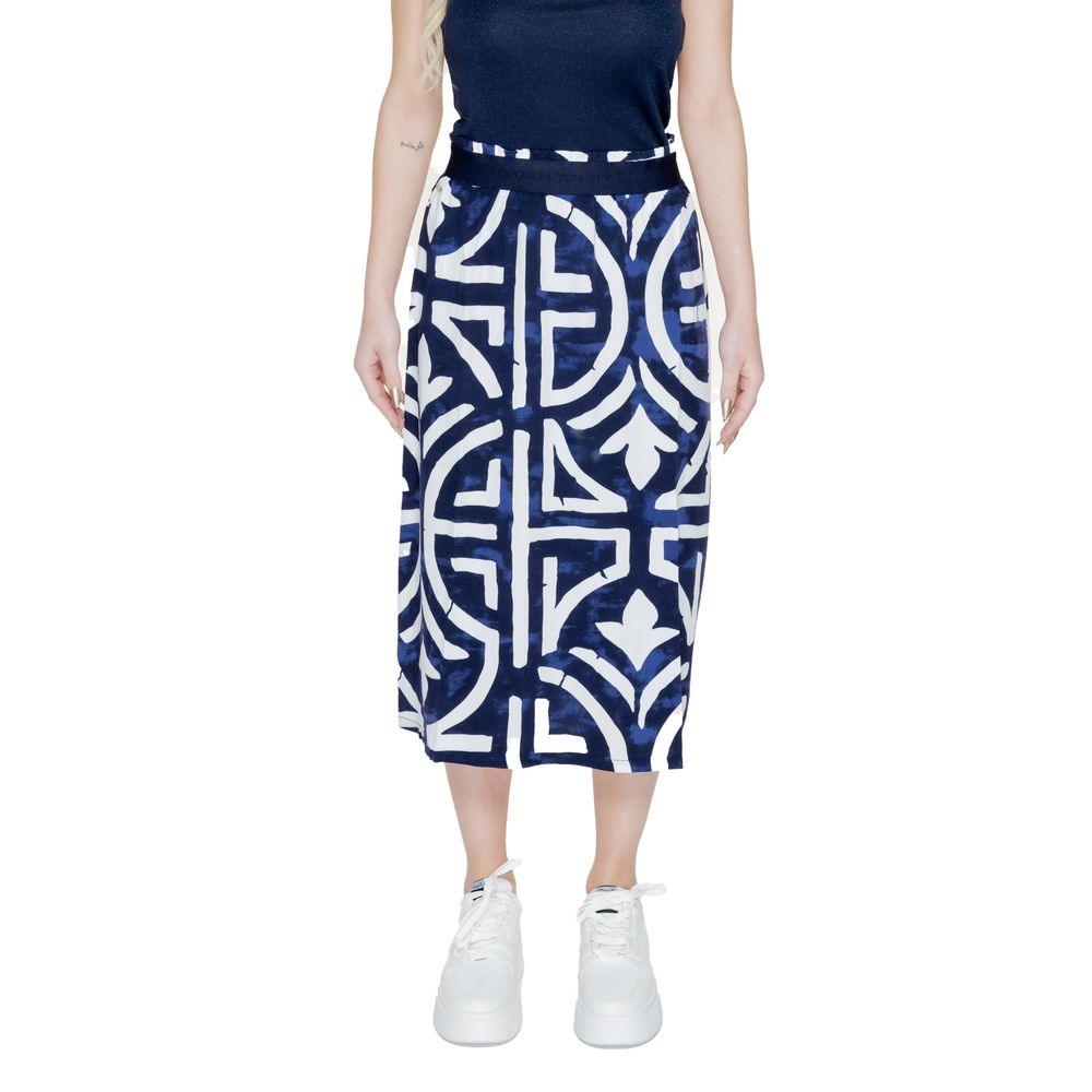 Street One Blue Viscose Skirt - Arichezz.store