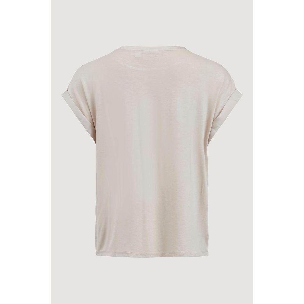 Vila Clothes Gold Cotton Tops & T-Shirt