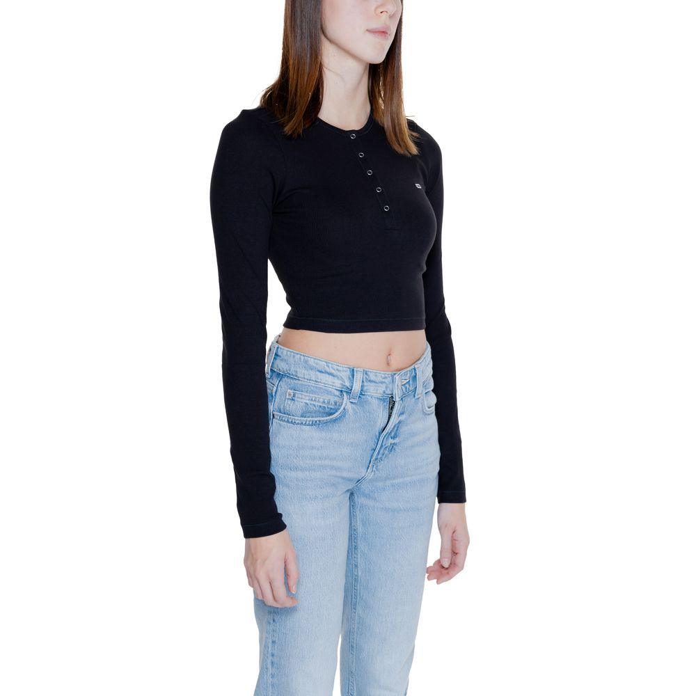 Tommy Hilfiger Jeans Black Cotton Tops & T-Shirt - Arichezz.store