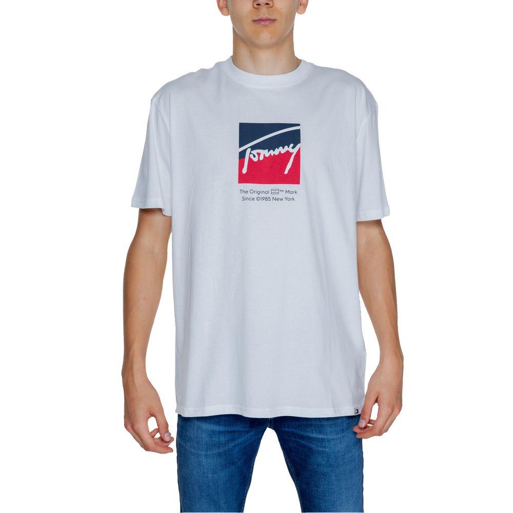 Tommy Hilfiger Jeans White Cotton Rigenerato T-Shirt - Arichezz.store