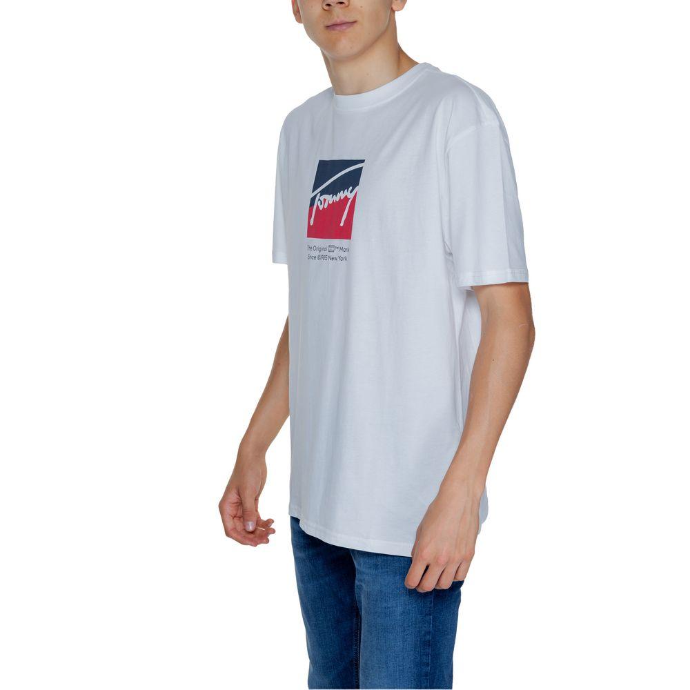 Tommy Hilfiger Jeans White Cotton Rigenerato T-Shirt - Arichezz.store