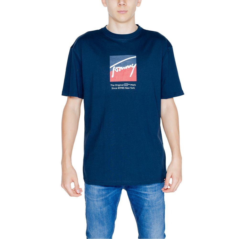 Tommy Hilfiger Jeans Blue Cotton Rigenerato T-Shirt - Arichezz.store