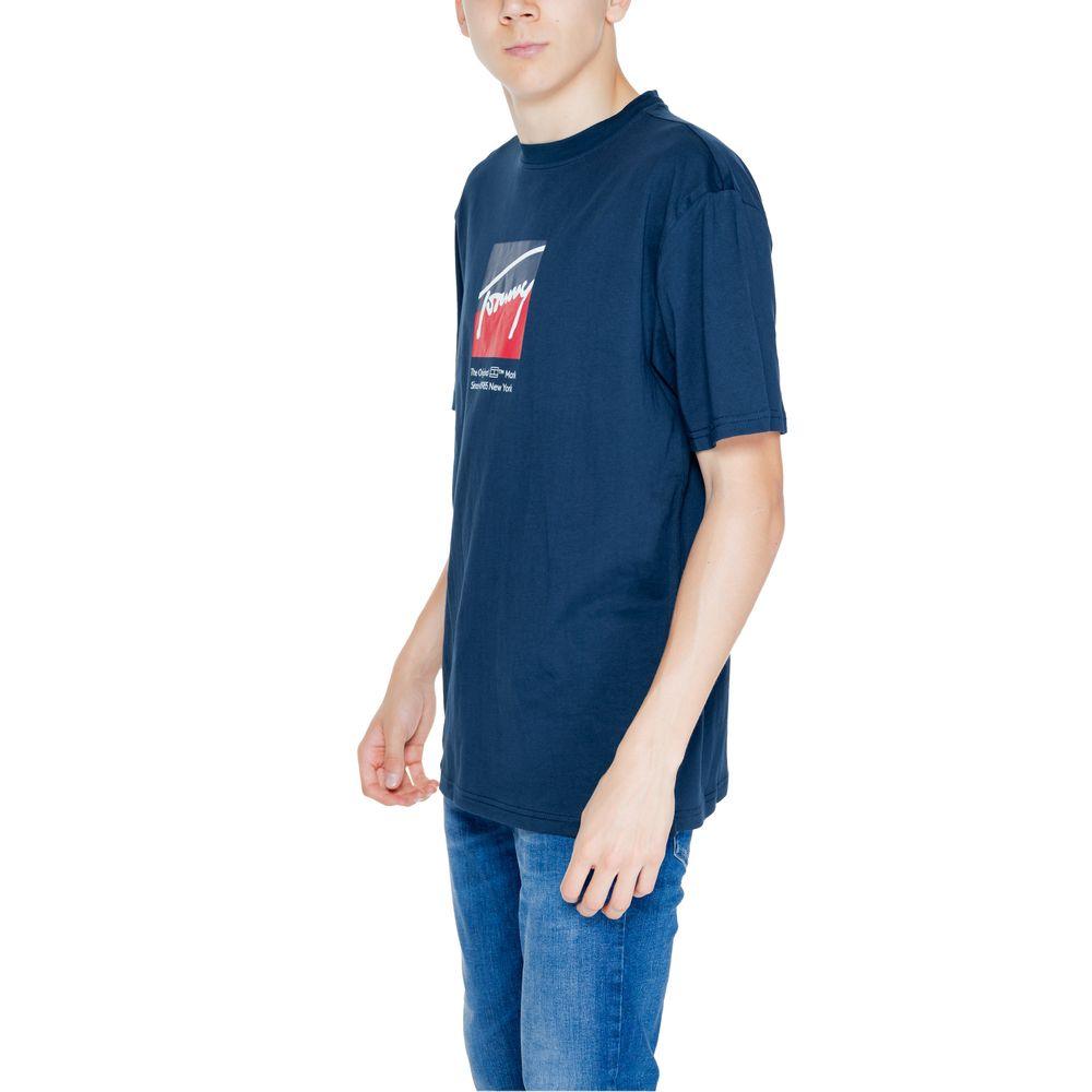 Tommy Hilfiger Jeans Blue Cotton Rigenerato T-Shirt - Arichezz.store