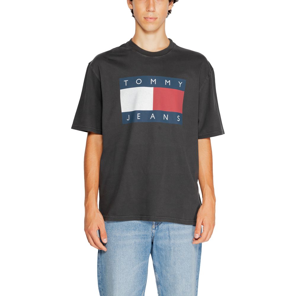 Tommy Hilfiger Jeans Black Cotton T-Shirt - Arichezz.store